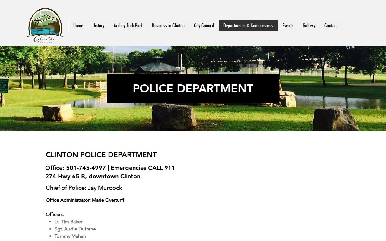 Clinton criminal history contact at the Clinton Police Department