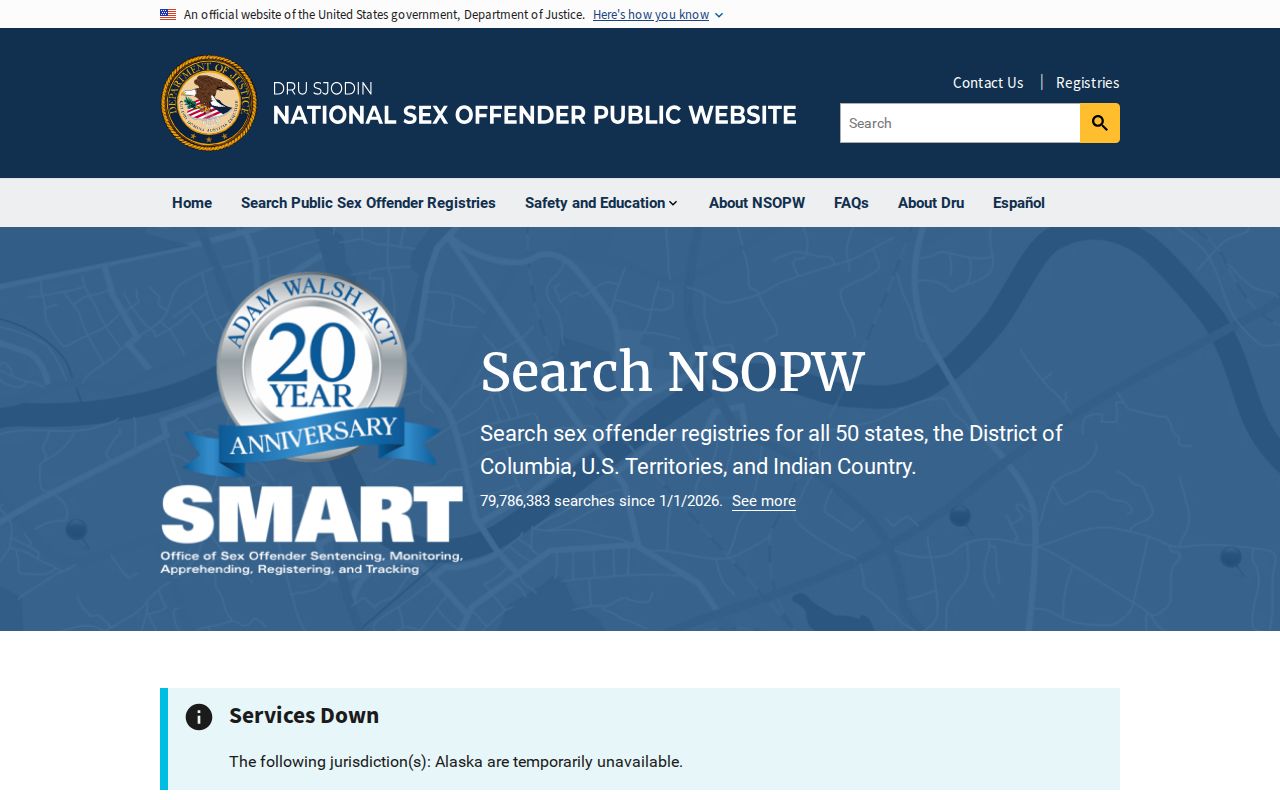 Van Buren County sex offender lookup through the National Sex Offender Public Website